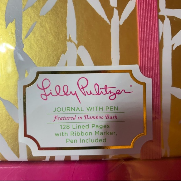 Lilly Pulitzer Bamboo Bash Boxed 128 pg lined Journal with Pen Gift Set - Picture 4 of 10